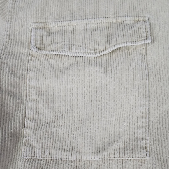 Abercrombie & Fitch Tan Cream Lightweight Shirt Jacket Shacket Corduroy - Picture 8 of 9